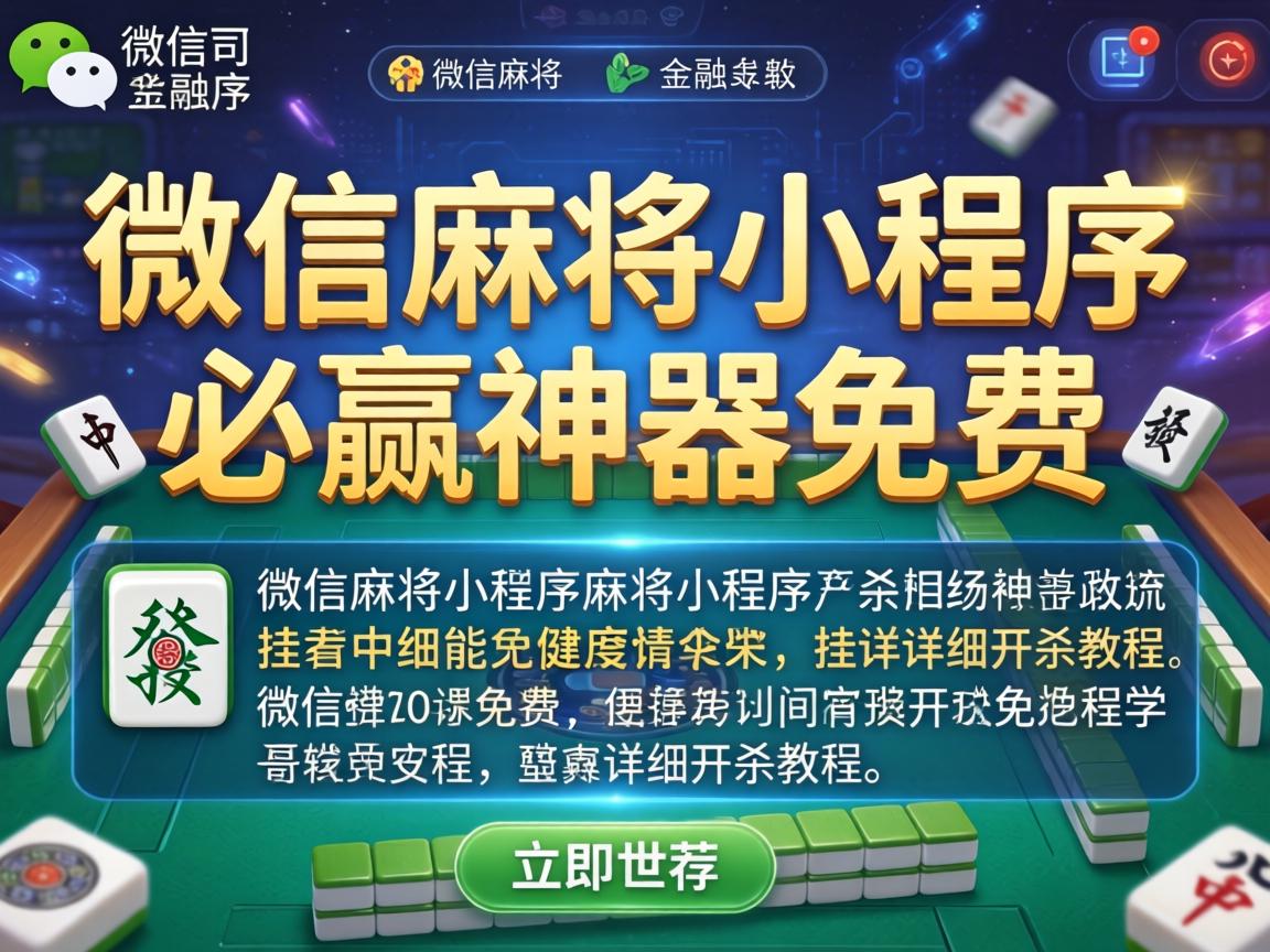 微信麻将小程序必赢神器免费